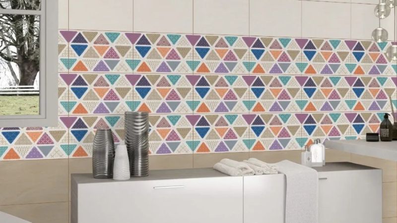 Geometric Multicolor Kitchen Wall Tiles
